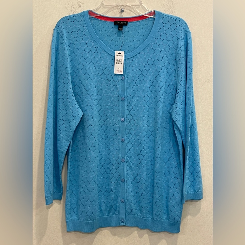 New Talbots Petites Light Cardigan Knit Sweater